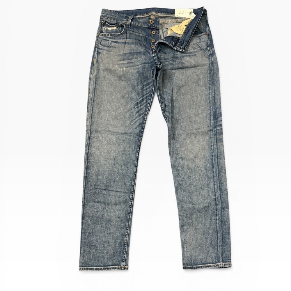 Rag & Bone Standard Issue Fit 2 Slim Straight Leg Jeans Stark Blue Mens 34x31
